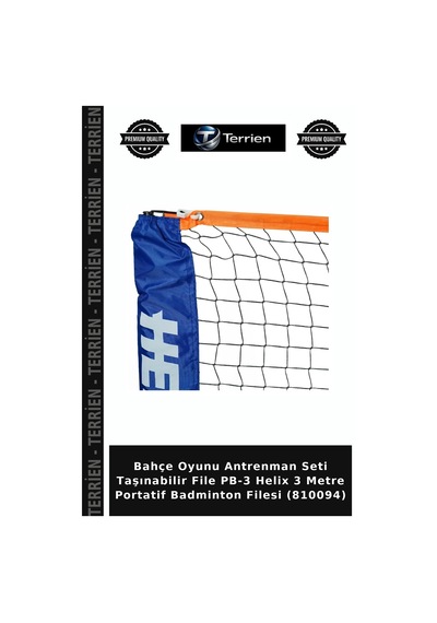 Bahçe Oyunu Antrenman Seti Taşınabilir File Pb-3 Helix 3 Metre Portatif Badminton Filesi 810094