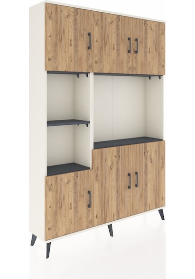 Arges Dolap 9 Raflı 6 Kapaklı 132x30x195 Aytaşı-çam/antrasit Aytaşı