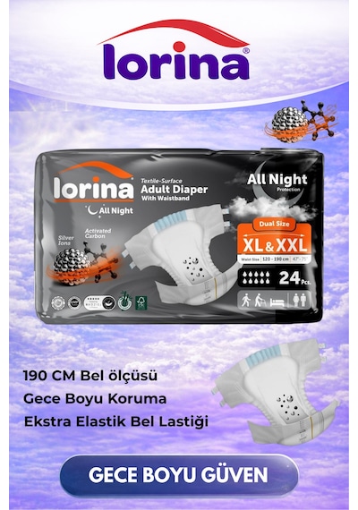Gündüz & Gece Kullanım Seti / Xxl 20'li Gündüz-aktif Karbonlu Xxl 24'lü Gece Bariyer Kremi Hediyeli XL