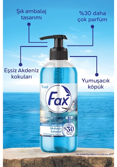 3 Adet Fax Sıvı Sabun 500 Ml Akdeniz Esintisi