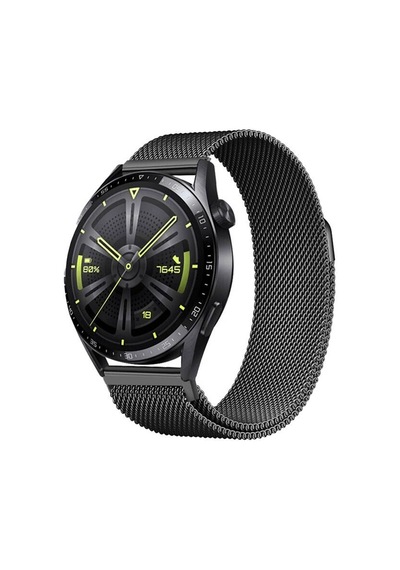 Huawei Gt2 42mm Zore Band-12 20mm Metal Hasır Kordon-siyah
