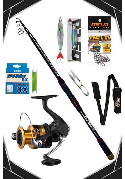 Oslo Master Telespin 270cm 14-42gr Shimano Fx 4000 8 Örgü Spin Olta Seti