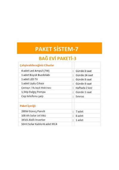 Bağ Evi Paket Sistemleri 7-çamaşir-Bulaşik Makinali +1.5 Hp Pompa