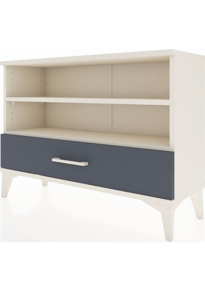 Arges Şifonyer 2 Raflı Tek Çekmeceli 88x30x64 Aytaşı-antrasit Aytaşı