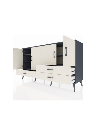 Hyperion Konsol 5 Raflı 3 Çekmeceli 4 Kapaklı 176x44x99 Antrasit- Antrasit-aytaşı Hyperion Konsol 5 Raflı 3 Çekmeceli 4 Kapaklı 176x44x99 Antrasit- Antrasit-aytaşı