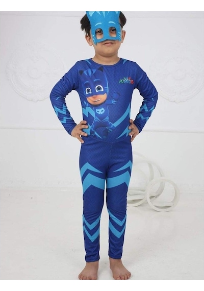 Masho Kids Baskılı Pijamaskeliler Kostümü - Pijamasks Kostümü + Maske Hediye (437815940)