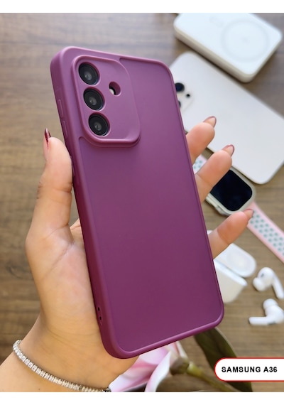 Samsung Galaxy A36 Uyumlu Kamera Korumalı Darbeye Dayanıklı Renk Atmayan Keep Silikon Kılıf Mor