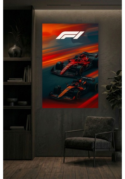 Formula 1 Motors Temalı Dekoratif Cam Tablo -18