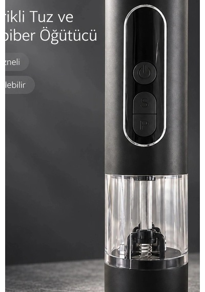 Elektrikli Tuz Karabiber Öğütücü Çift Hazneli Şarjlı Led Işıklı Mutfak Baharat Değirmeni Bx-316393 Çok Renkli