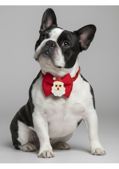Rudolph Köpek Papyon Tasması Kırmızı Fiyonk Boyun Aksesuarı Noel Temalı Köpek Süsü Orta Ve Büyük Irklar İçin