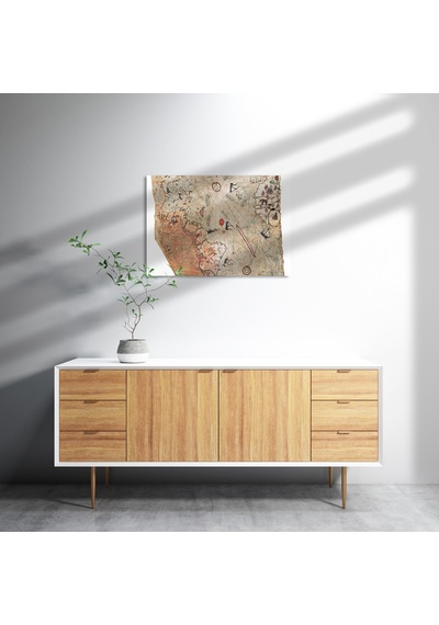 Cakasepetim Piri Reis Haritası Ahşap Mdf Tablo