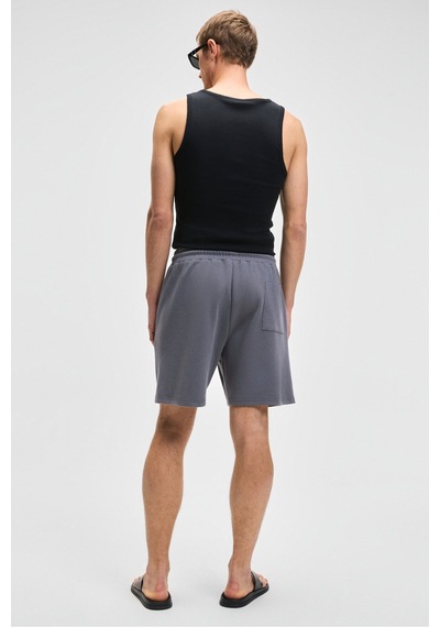 Grimelange TYRONE Erkek Beli Lastikli Arka Tek Cepli Relaxed Fit Gri Şort