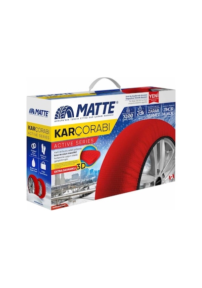 Matte Kar Çorabı Kar Zinciri Muadili X Large Kırmızı