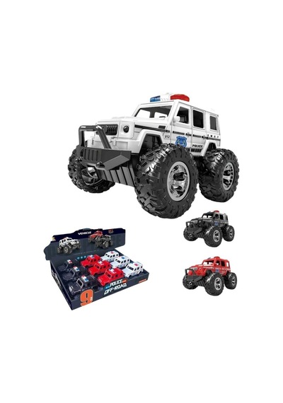 Sürtmeli Polis Jeep 3+ Yaş Oyuncak Polis Arabası Off-road
