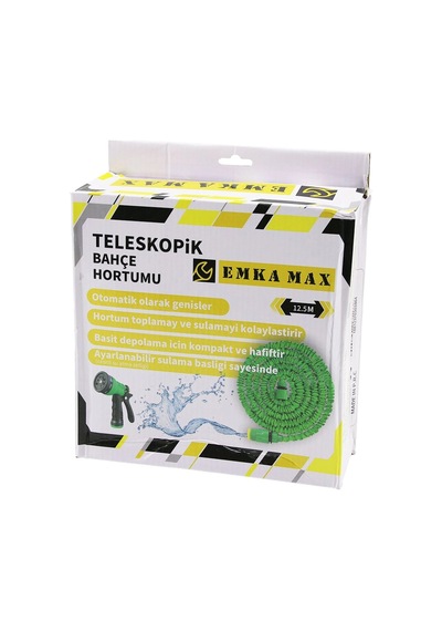 12.5mt Teleskopik Uzayan Bahçe Hortumu 7 Fonksiyon Ayarlı Tetikli Tabanca 5545