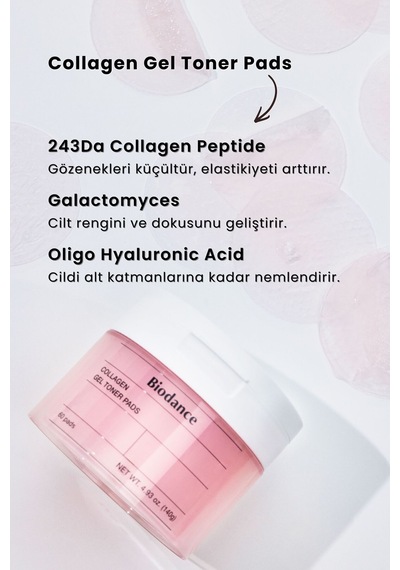 Defacto Biodance Collagen Gel Toner Geniş Gözenek Karşıtı Kolajen Sulu Jel Tonik Ped 60lı H3437AXNS