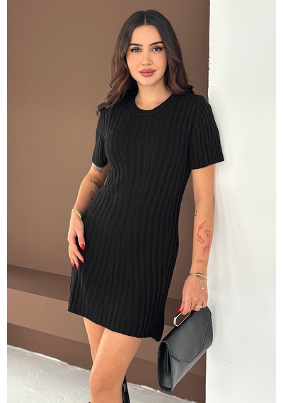 Noa & Noa Kadın Nervürlü Mini Triko Elbise Noir Form Siyah Noa & Noa Kadın Nervürlü Mini Triko Elbise Noir Form Siyah