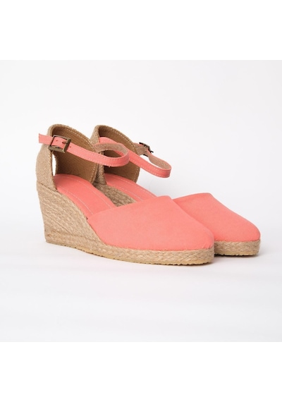 Star Tombis Gerçek Elişi Nar Çiçeği Bilekten Bantlı Topuğu Açık Keten Espadril Dolgu Topuk Handmade Nar Çiçeği Narçiçeği