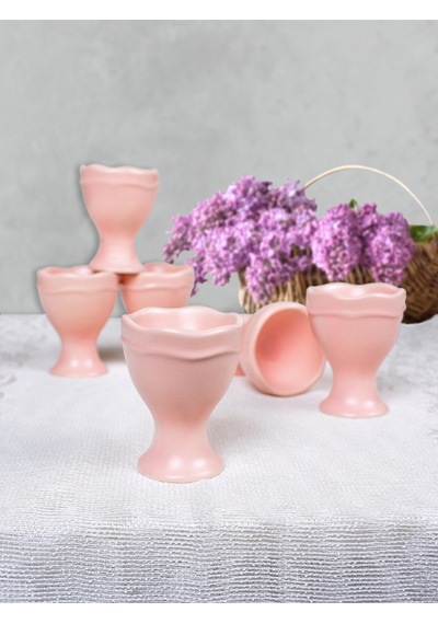 Keramika Mat Açık Pembe Juliet Yumurtalık 7 CM 6 'lı