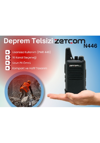 Deprem Telsizi Zetcom N446 2li Paket