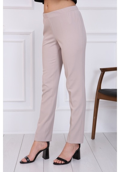 Büyük Beden Beli Lastikli Pantolon Siyah G0011