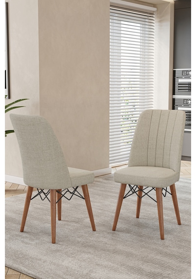 80x170cm Mutfak Masası Takımı 4 Kişilik Açılır Masa Sandalye Takımı - Ceviz Masa - Krem 80x170cm Mutfak Masası Takımı 4 Kişilik Açılır Masa Sandalye Takımı - Ceviz Masa - Krem