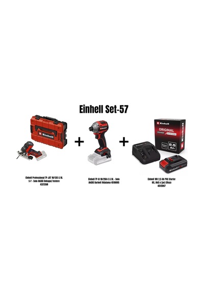 Einhell Set-57 Einhell Professional Tp-jst 18/135 Li Bl S-f Akülü Dekupaj Testere+einhell Tp-cı 18/250-c Li Bl Akülü Darbeli Vidalama+einhell 18v 2,5