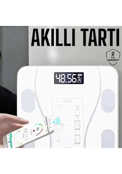 Dijital Elektronik Tartı Vücut Analizli Wifi Akıllı Yağ Ölçer Bluetooth Baskül