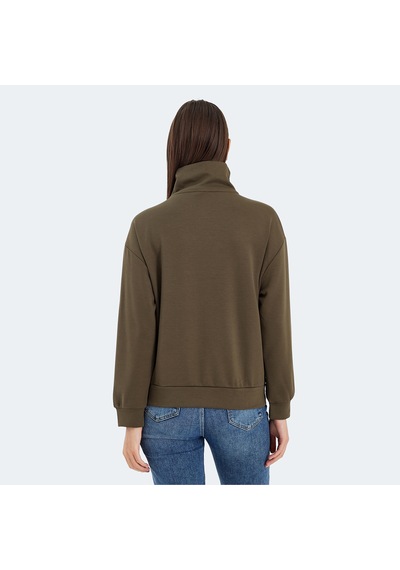 Slazenger VIDAL Oversize Kadın Dik Yaka Oversıze Haki Sweatshirt
