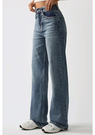 Hiccup Straight Fit Denim Pantolon Mavi