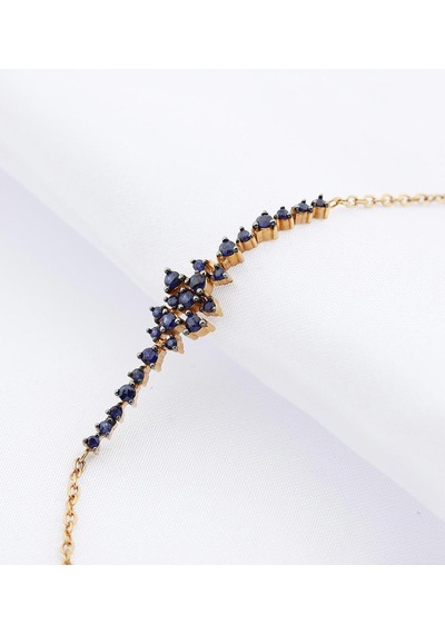 14 Ayar Altın 0.69 Karat Safir Üzüm Salkımı Bileklik Rose Gold