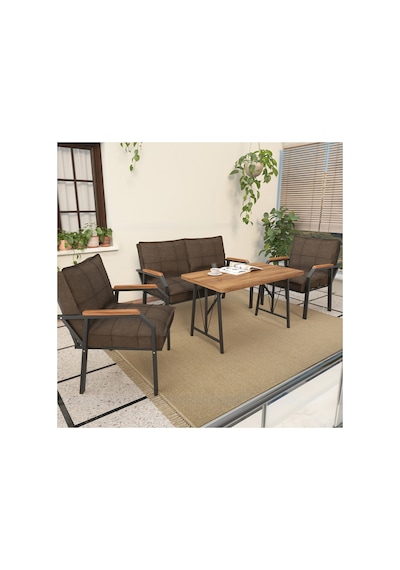 Mygusi Hayal Balkon, Cafe, Metal Kanepe Koltuk Takımı , Bahçe Mobilyası, 2+1+1 + 70x110 Masalı Kahverengi Mygusi Hayal Balkon, Cafe, Metal Kanepe Koltuk Takımı , Bahçe Mobilyası, 2+1+1 + 70x110 Masalı Kahverengi