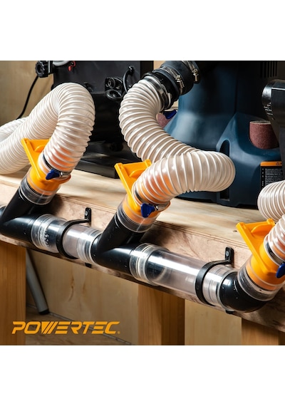 Powertec 70179v 2-1/2-inç Y-bağlantı Toz Toplama Hortum Konektörü, Siyah