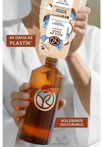 Yves Rocher Eko Refill Yedek Duş Jeli-nemlendirici Tropikal Hindistan Cevizi- Sls,sles İçermez,vegan- 600ml Diğer