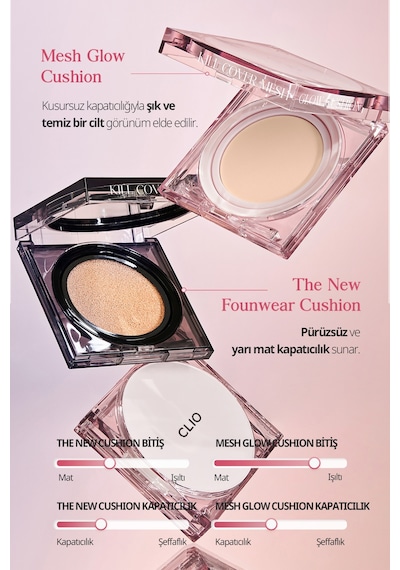 Yoğun Nem Ve Işıltı Veren Cushion Clıo Kill Cover Mesh Glow Cushion+refill Spf50+pa++++ 4 Ginger 4