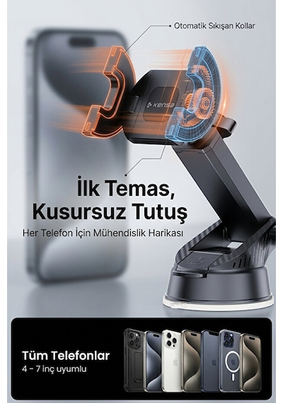 Çift Tutuşlu Magsafe 360 Ayarlanabilir Araç İçi Telefon Tutucu 1