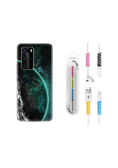 Huawei P40 Pro Kılıf Kablo Koruyuculu Green World 1856