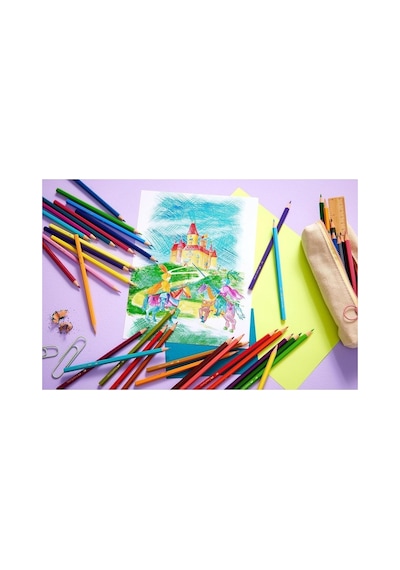 Faber-castell 36 Renk Boya Kalemi,canlı Ve Parlak Renkler,kırılmaya Dayanıklı Uçlar, Karton Kutu Karışık