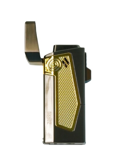 Zorro 4 Torch Pürmüz Gunmetal-sarı Metal Puro Çakmağı - Trm1013