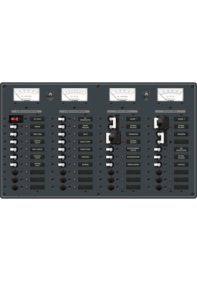 Blue Sea Systems 230V AC/12V DC Birleşik Sigorta Paneli 12 AC ve 19 DC Pozisyonlu 8186
