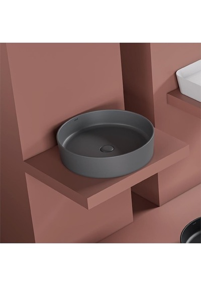 Creavit Loop 45 CM Set Üstü Yuvarlak Çanak Lavabo Mat Antrasit LP145-00AM00E