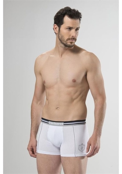 Cacharel 1323 Ikili Boxer - Beyaz/Siyah Beyaz