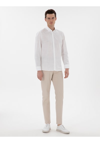 Pierre Cardin Erkek Beyaz Gömlek Desenli 50302710-vr013 Beyaz