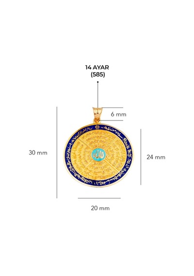 14 Ayar Altın Dua Mineli Kolye Ucu 3,25 Gr-6649