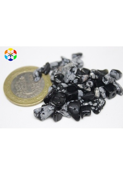 Delikli Kar Tanesi Obsidyen Taşı Mini Boy 50 Adet