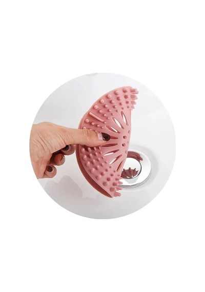 Yuvarlak Silikon Lavabo Ve Küvet Süzgeci, Lavabo Tıkacı Gider Koruyucu 12 Cm Pembe Renk Silikon Diğer