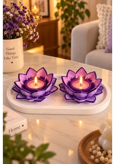 Lotus Harmonisi 2limumluk Tabaklı Set Mor