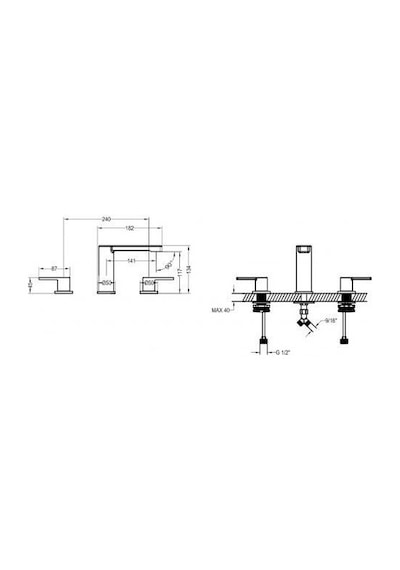 Villeroy & Boch Archıtectura 3 Delikli Lavabo Bataryası Krom Tvw103