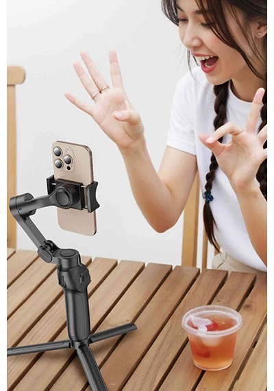 Fuchsia Sf27 360 Ayarlanabilir Katlanabilir Tripodlu 3 Eksenli Bluetooth Selfie Gimbal Stabilizatör