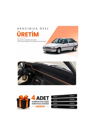 Renault 11 Flash 1989-1996 Uyumlu Torpido Koruma Örtüsü Oto Kılıfı - Siyah Kahverengi